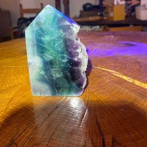 Rainbow 🌈 flourite slab geode tower
